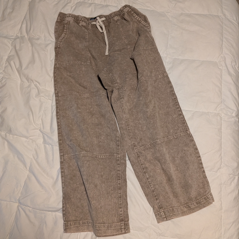 High Rise Pull-On Wide-Leg Utility Jeans - Picture 2 of 4
